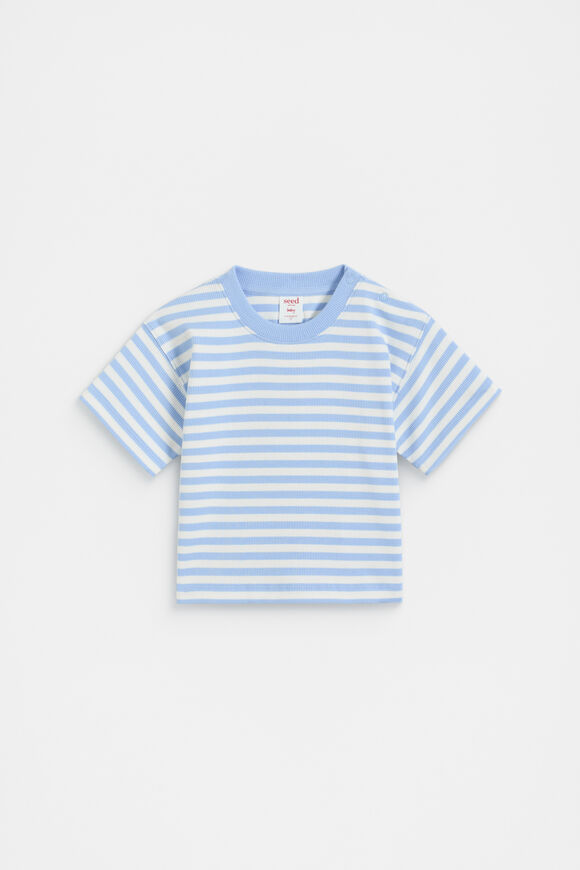 Loose Fit Rib Tee  Luna Blue  hi-res