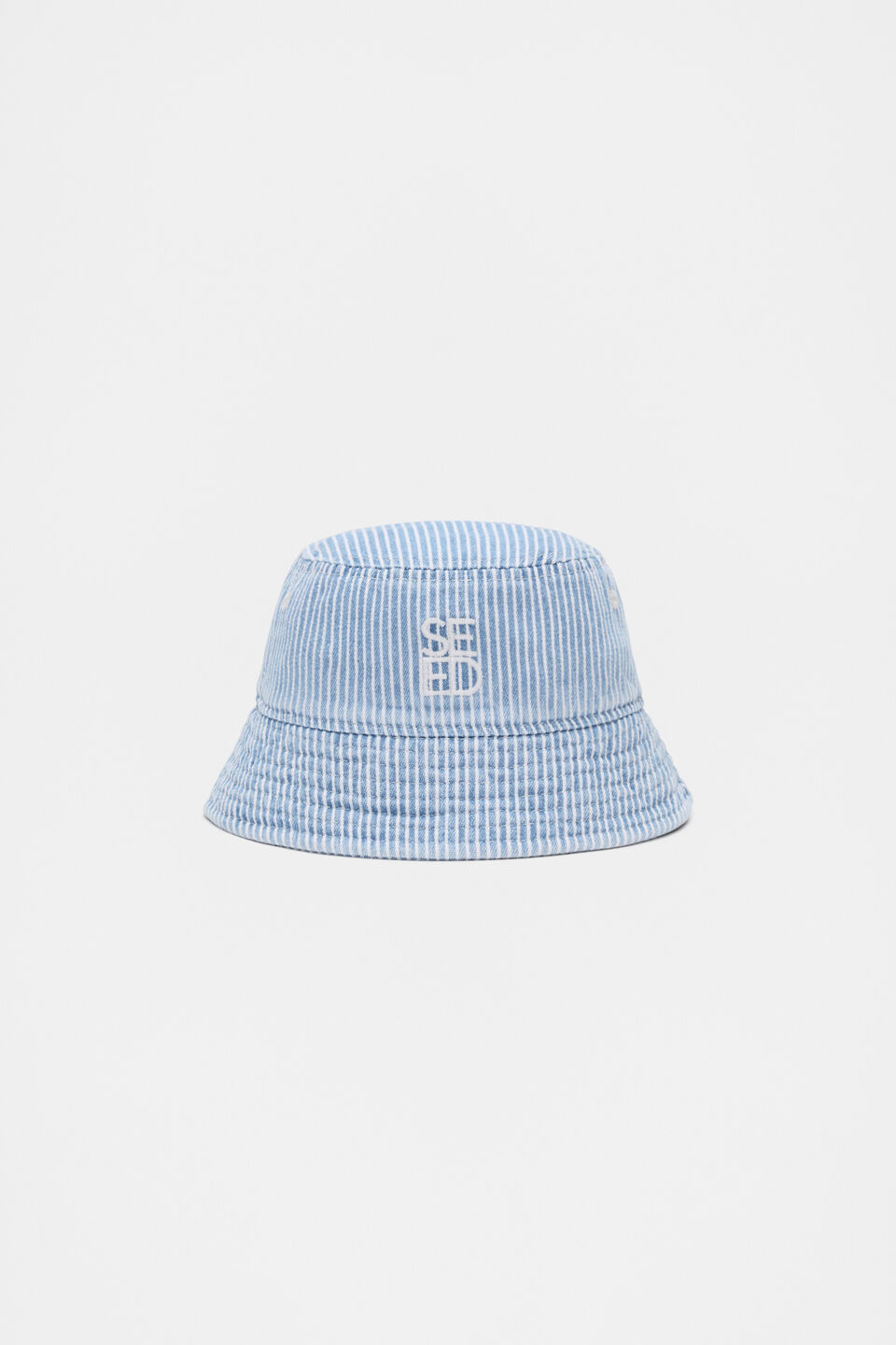 Blue Mini Stripe Bucket Hat  Denim Stripe