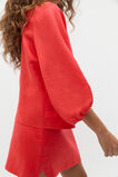 Core Linen Balloon Sleeve Top  Electric Crimson  hi-res