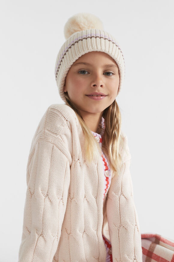 Contrast Stripe Beanie  Multi  hi-res