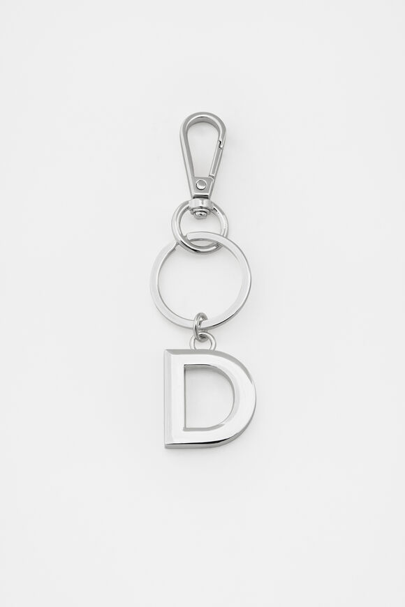 Silver Initials Keyring  D  hi-res
