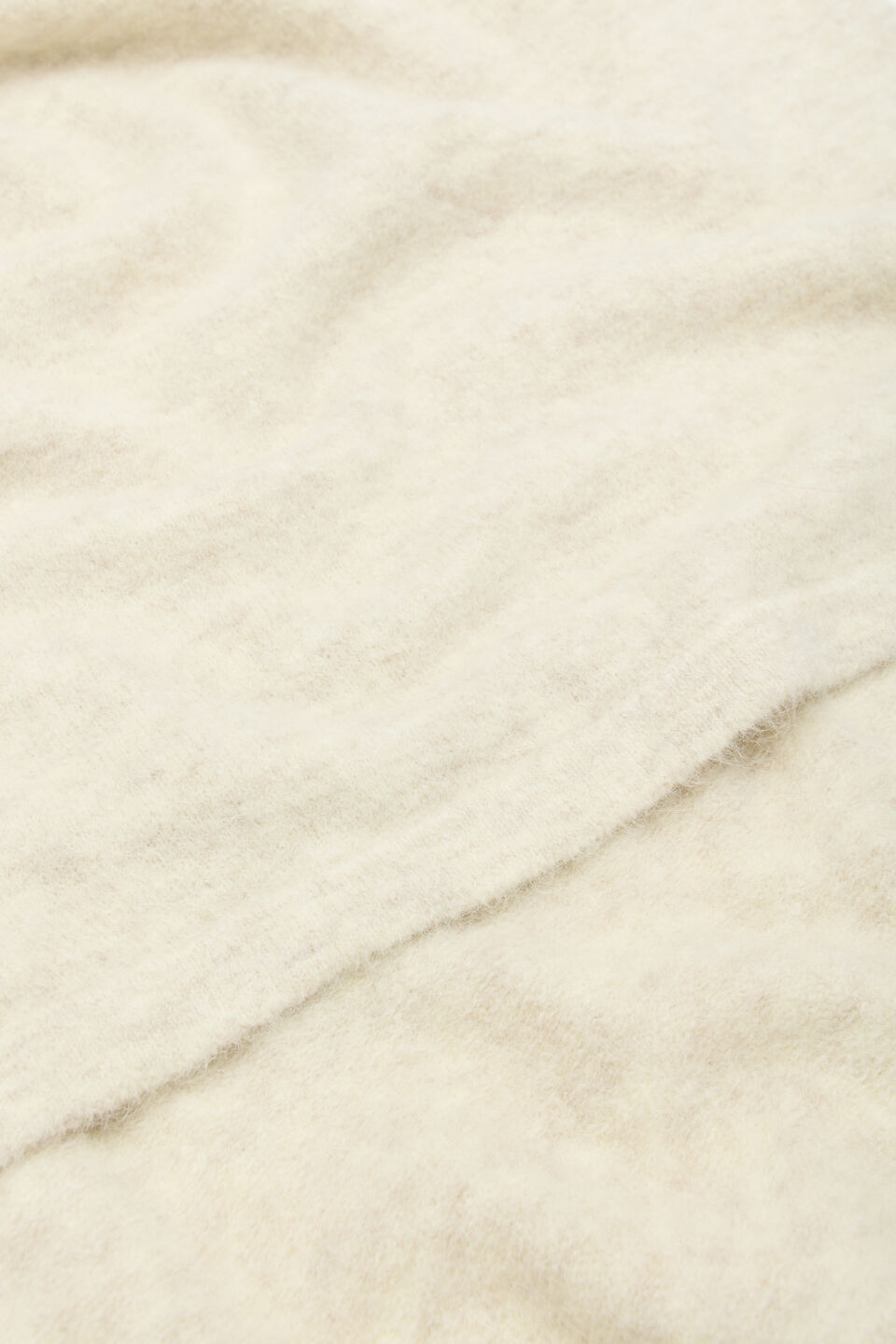 Fluffy Asymmetrical Poncho  Oat Marle