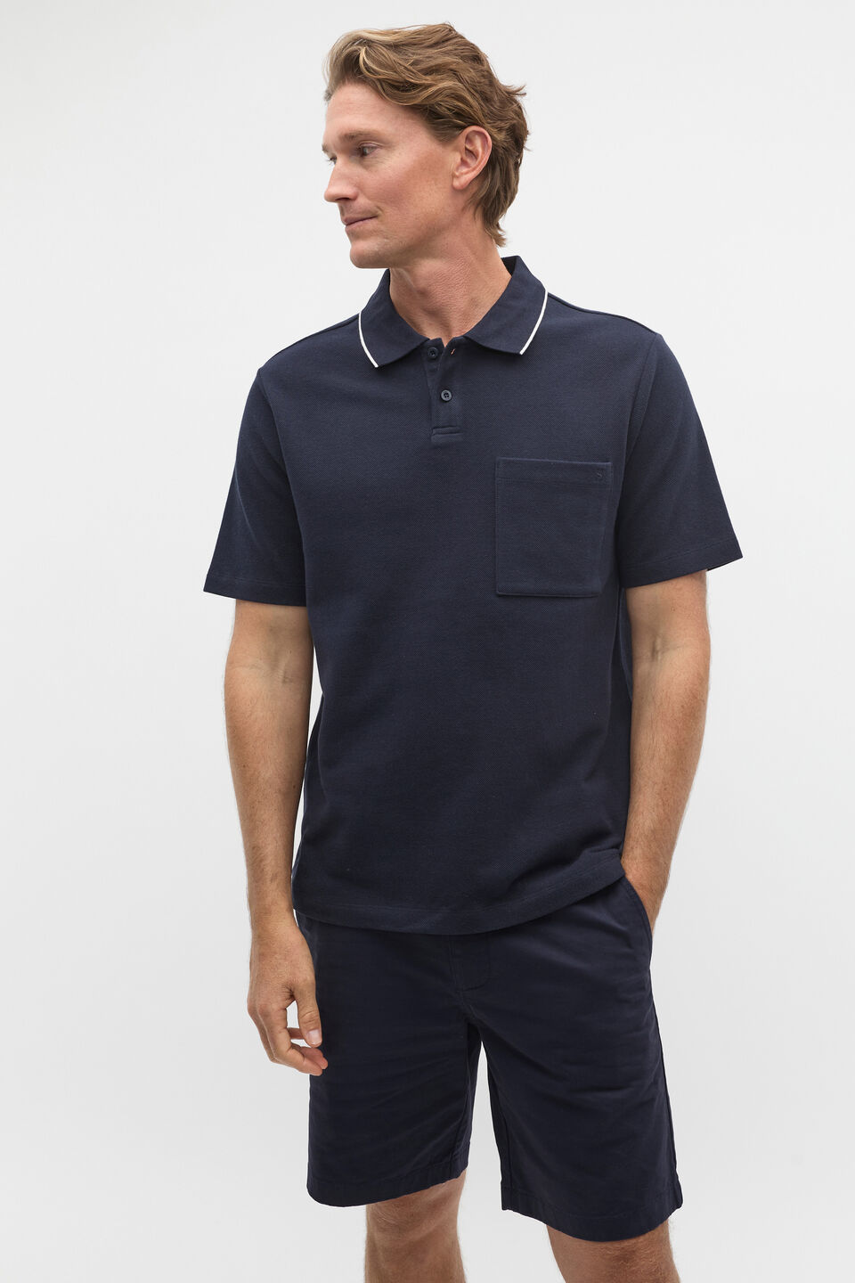 Pocket Polo Shirt  Midnight Blue