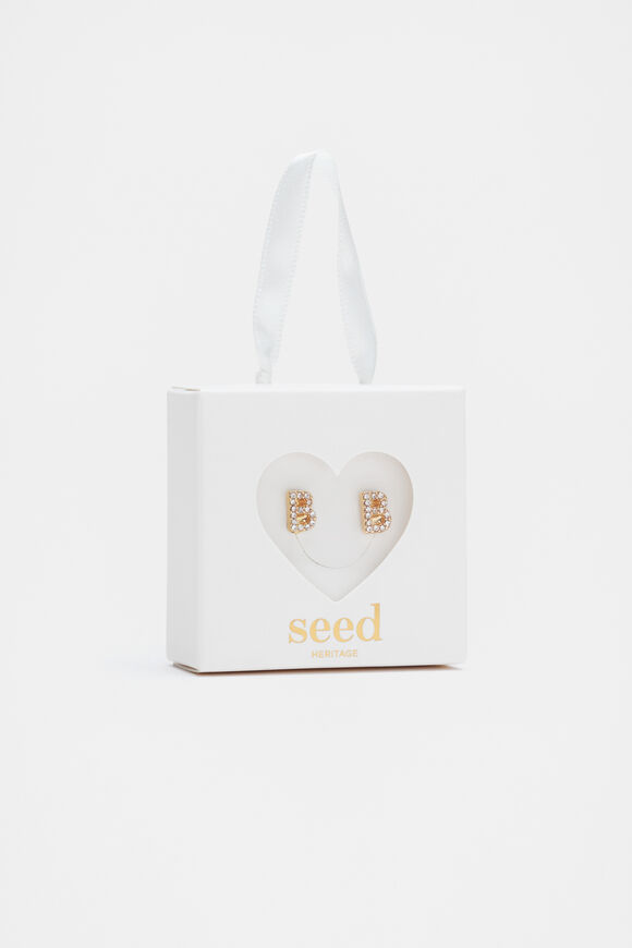 Initial Clip On Earings  B  hi-res