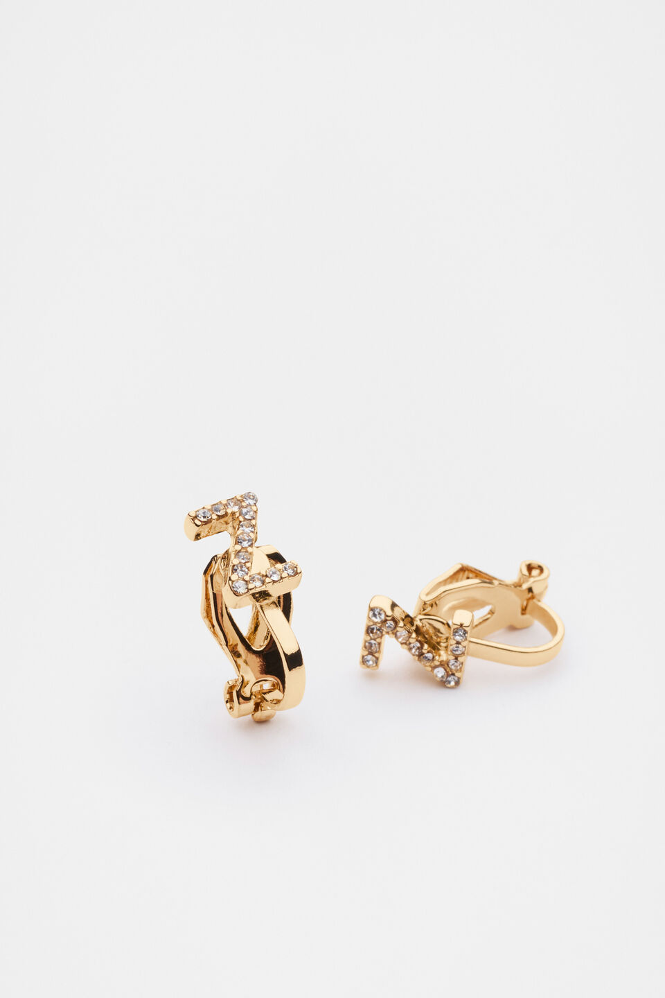 Initial Clip On Earings  Z
