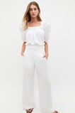 Square Neck Gathered Sleeve Top  Whisper White  hi-res