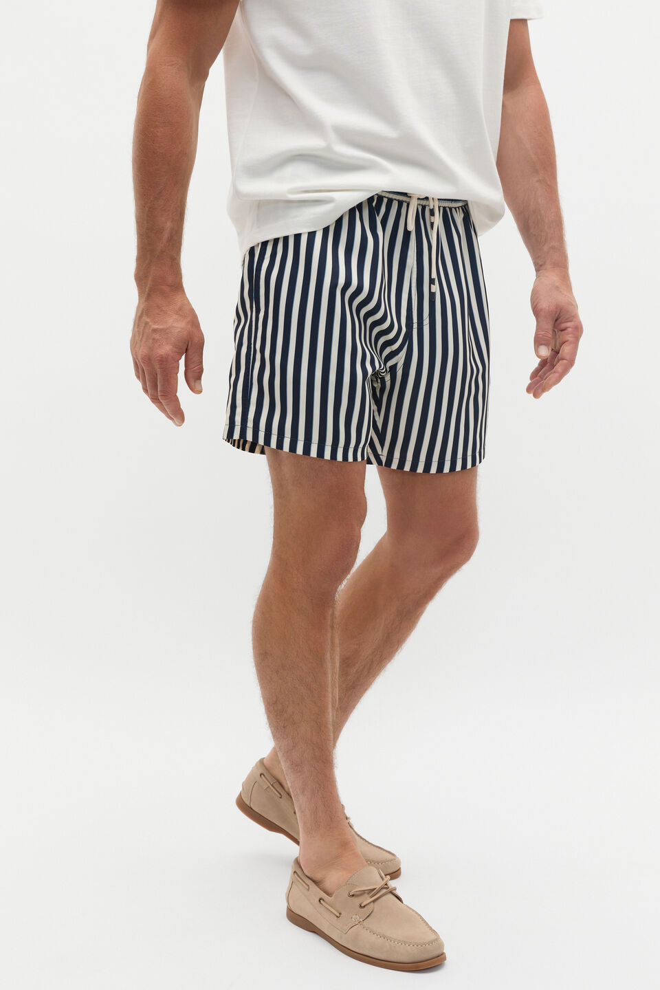 Stripe Swim Short  Midnight Blue