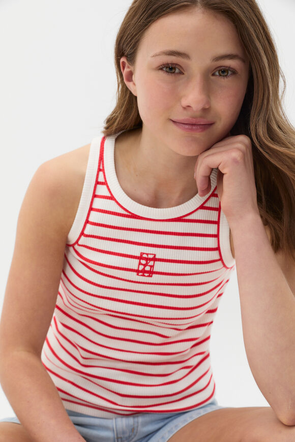 Core Logo Rib Tank  Strawberry Red  hi-res