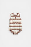 Wavy Knit Romper  Teddy  hi-res