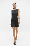 Linen Button Through Mini Dress  Black  hi-res