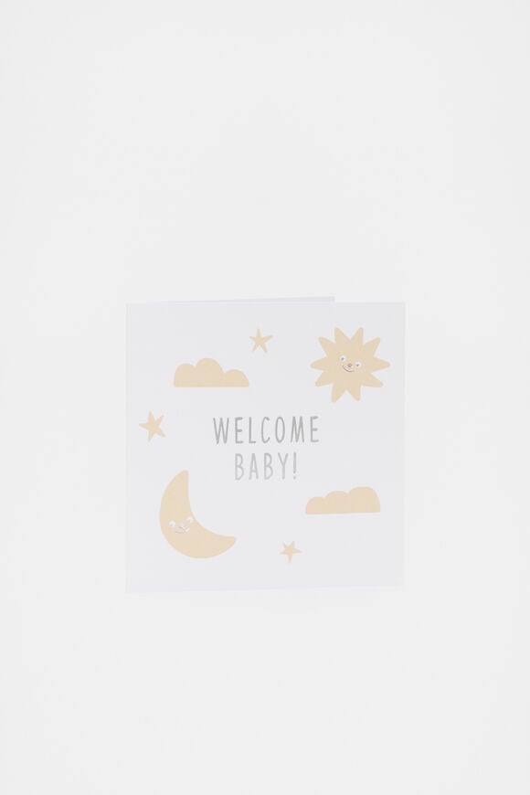 Welcome Baby Star and Moon Card  Multi  hi-res