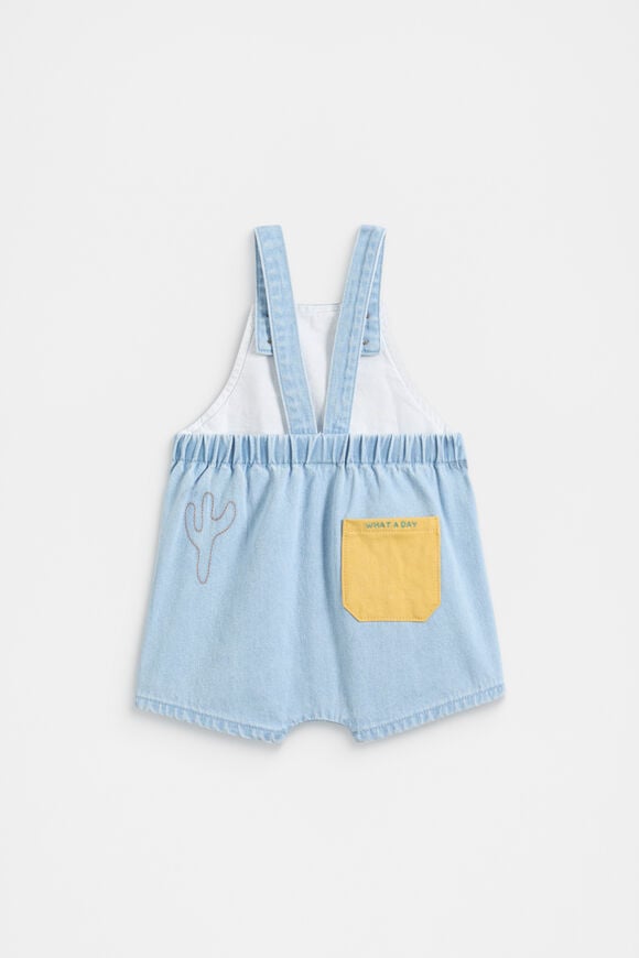 Patched Denim Overall  Light Wash  hi-res