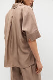 Crinkled Satin Collared Popover  Nutmeg  hi-res
