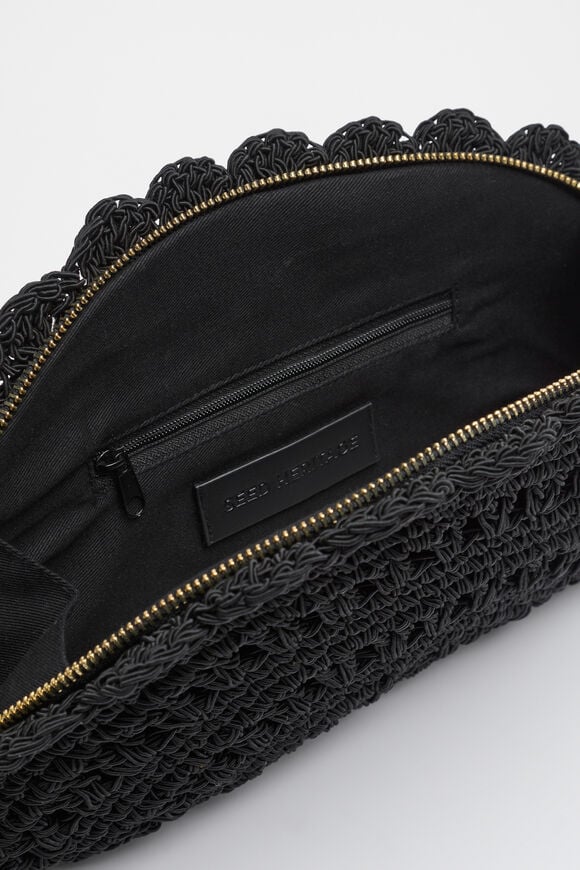 Crochet Lace Clutch  Black  hi-res