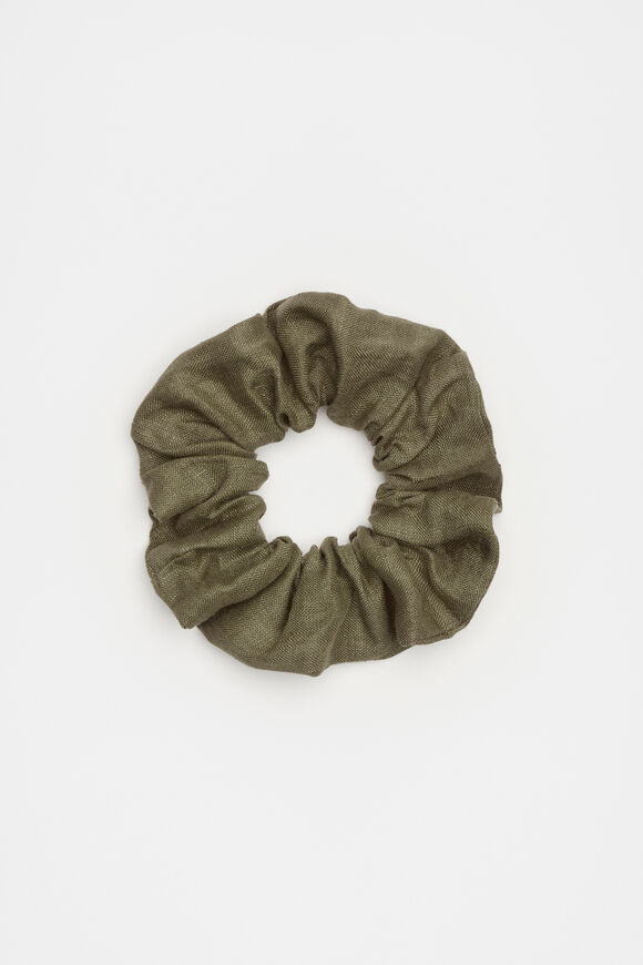 Linen Scrunchie  Olive Leaf  hi-res