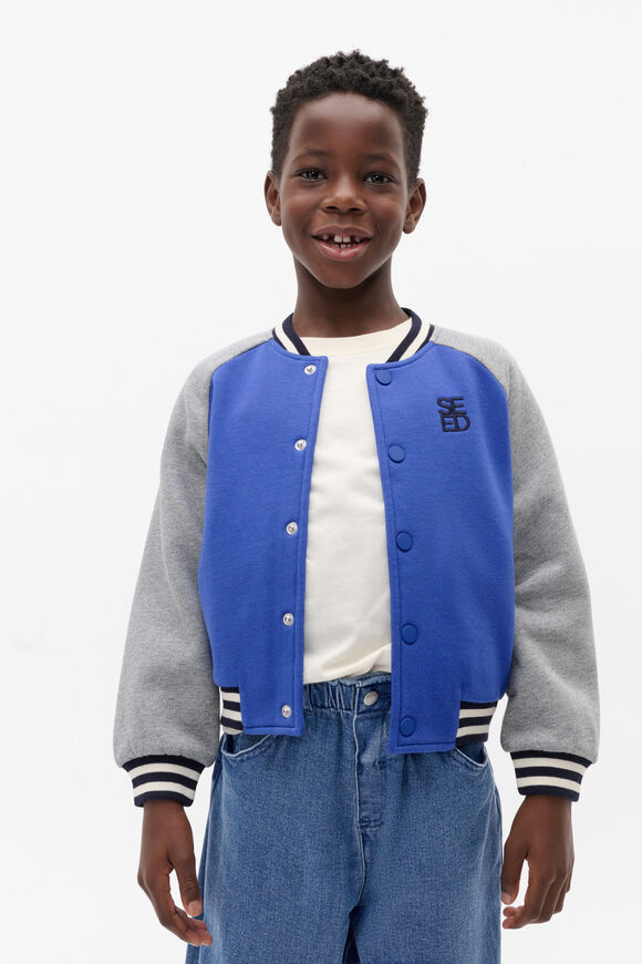 Snap Button Bomber  Blueberry  hi-res