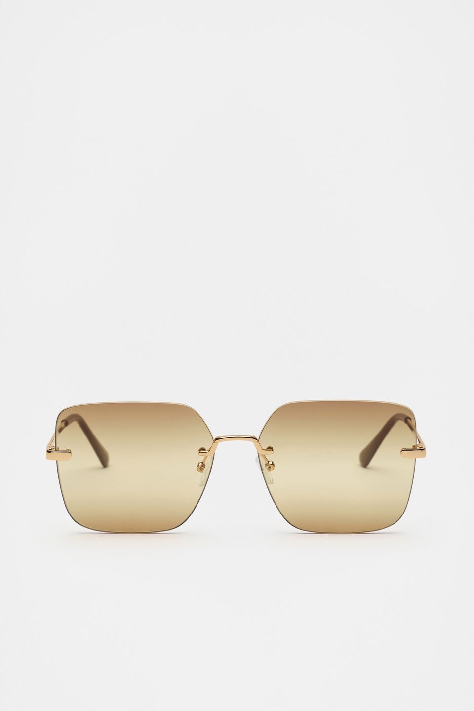 Matea Rectangle Frameless Sunglasses  Pinecone