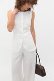 Linen Concealed Placket Vest  Whisper White  hi-res