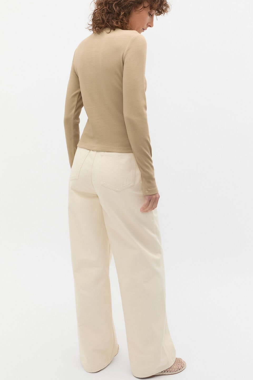 Rib Button Up Cardigan  Rye