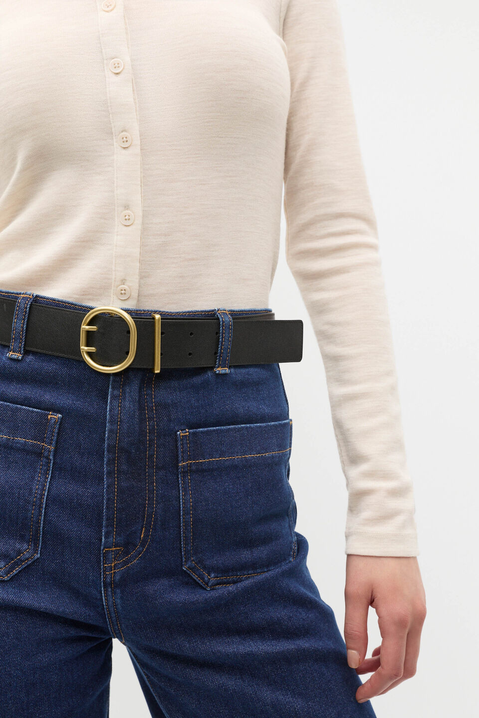 Reese Double Prong Belt  Black