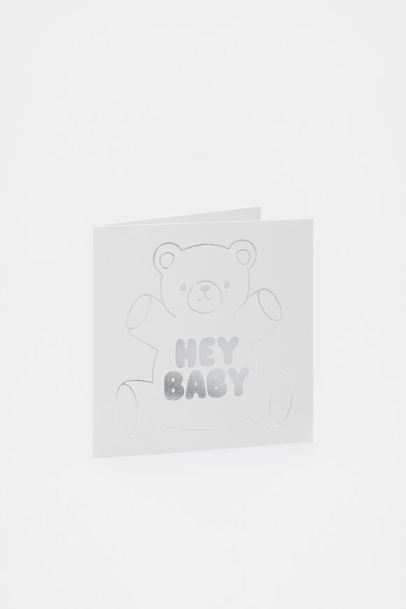 Hey Baby Teddy Card  Multi  hi-res