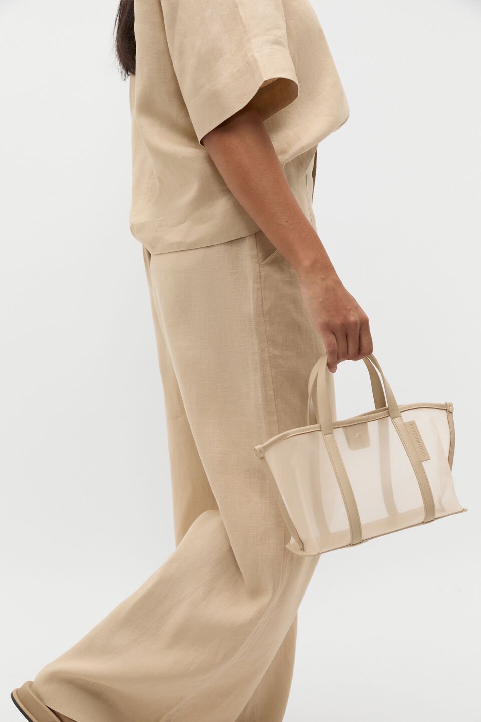 Mesh Mini Tote  Iced Latte