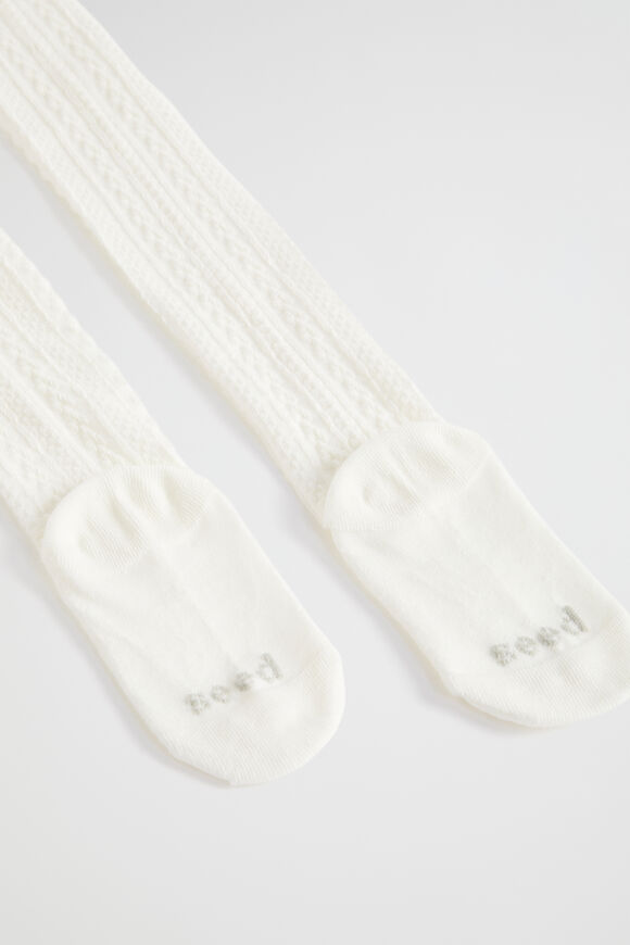 Cable Knit Tights  Vanilla  hi-res