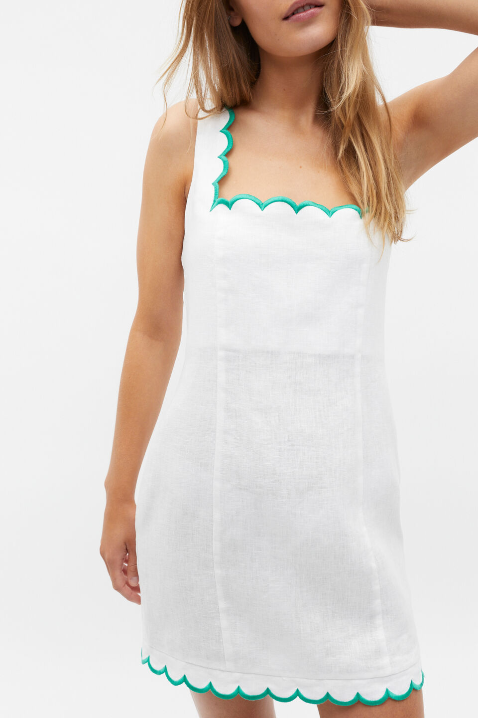 Scallop Mini Dress  Whisper White