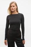 Ruched Long Sleeve Top  Black  hi-res