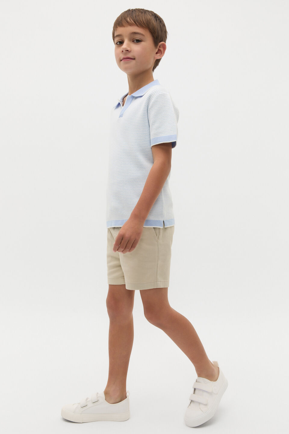 Knit Polo  Luna Blue