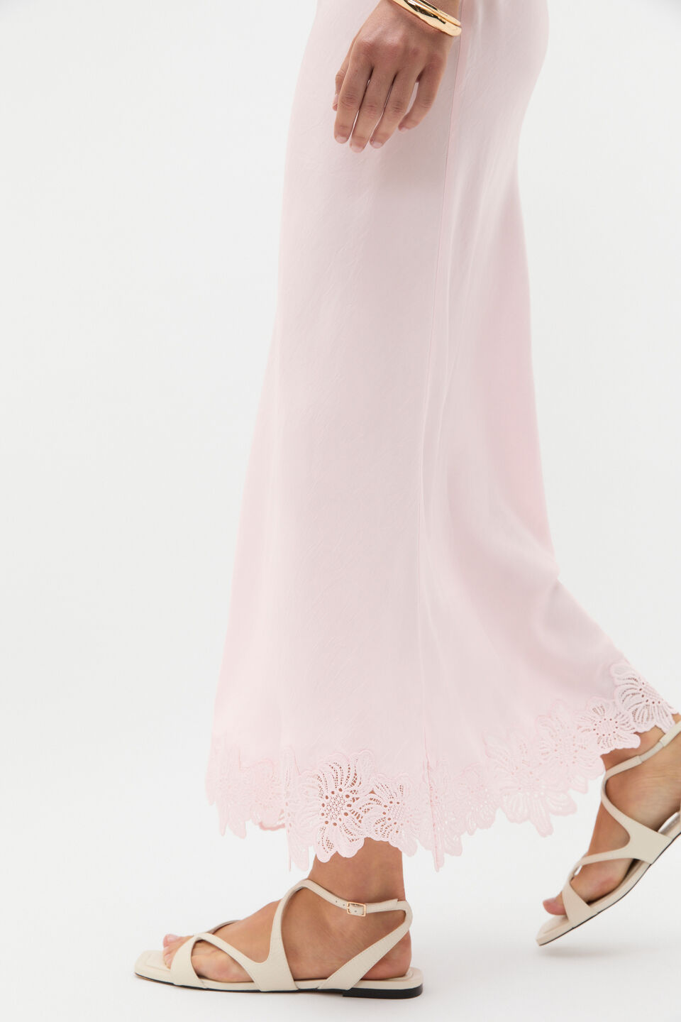 Crinkled Satin Midi Dress  Primrose