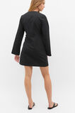 Tie Waist Wrap Mini Dress  Black  hi-res