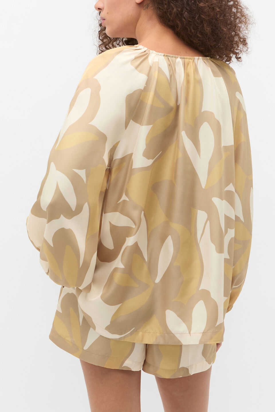 Satin Printed Blouse  Multi