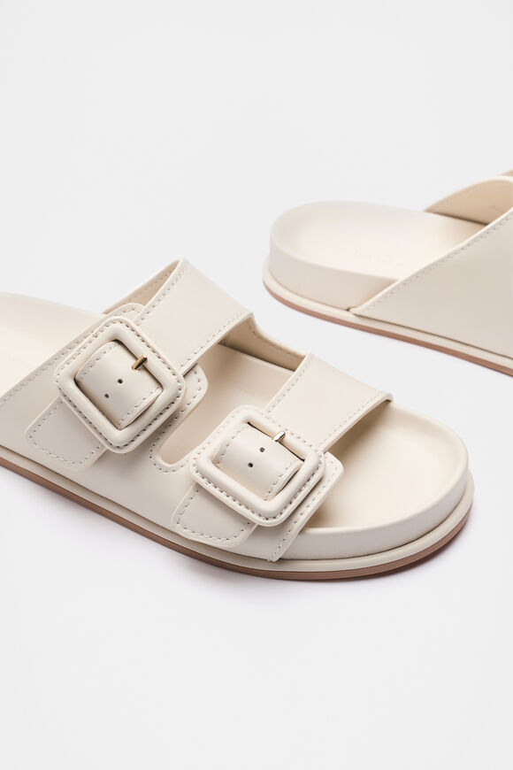 Dulci Covered Buckle Slide  Tofu  hi-res