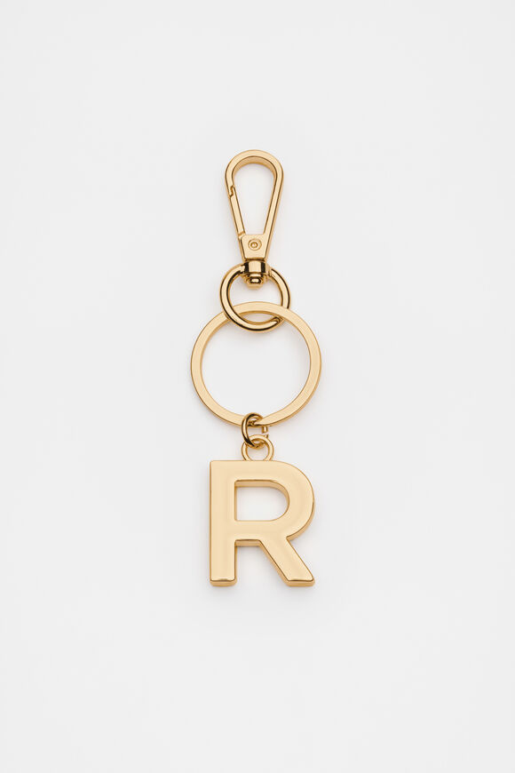 Gold Initials Keyring  R  hi-res