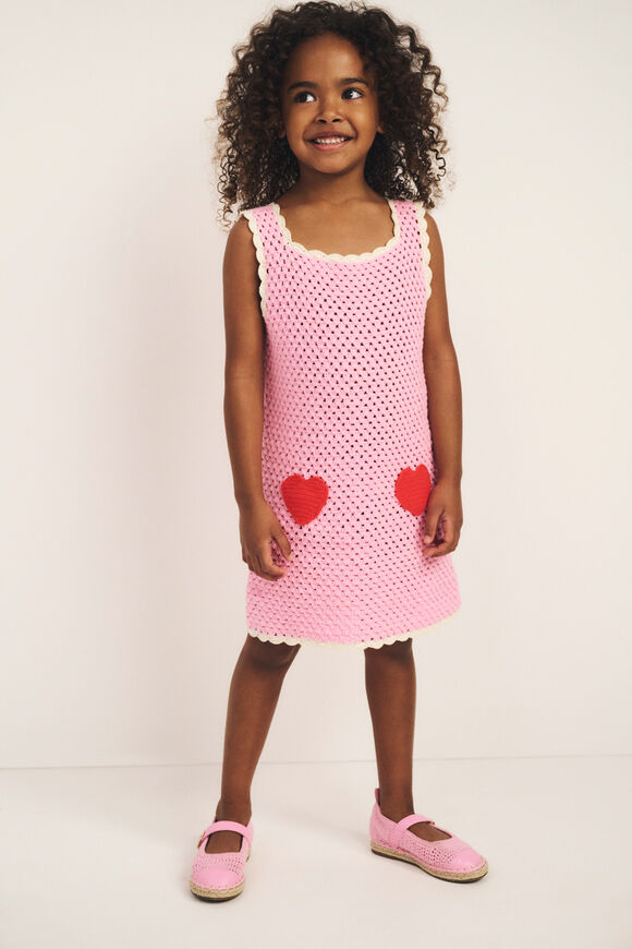 Heart Crochet Dress  Candy Pink  hi-res