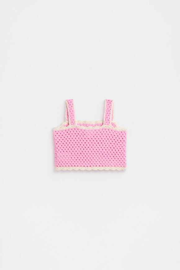 Crochet Cami  Candy Pink  hi-res