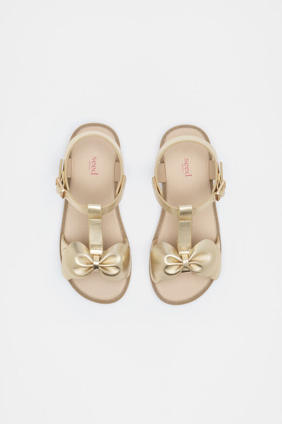 T Bar Bow Sandal  Gold  hi-res