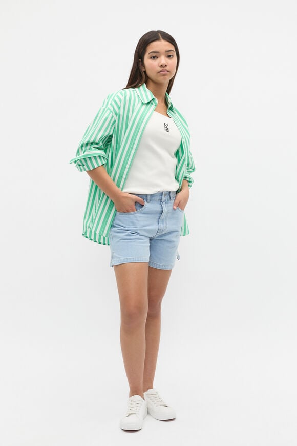 Square Neck Logo Rib Tee  Canvas  hi-res