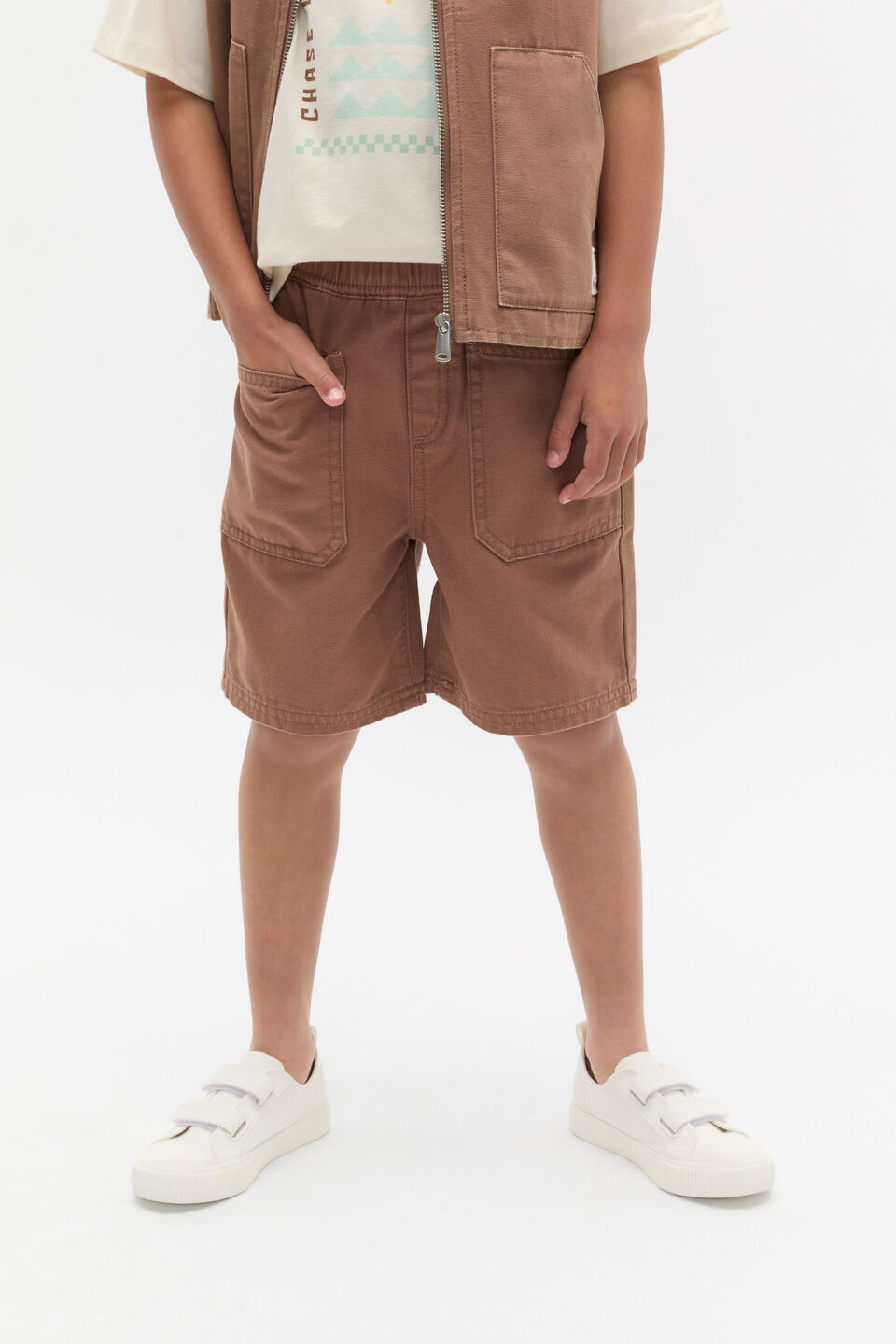 Pull On Twill Short  Mousse