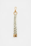 Woven Cord Keyring  Cream  hi-res