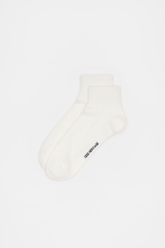 Cushioned Logo Ankle Sock  Cream Navy  hi-res