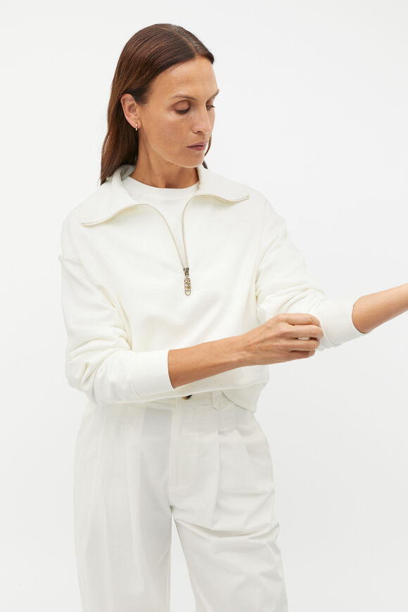 Core Heritage Half Zip Sweat  Cloud Cream  hi-res