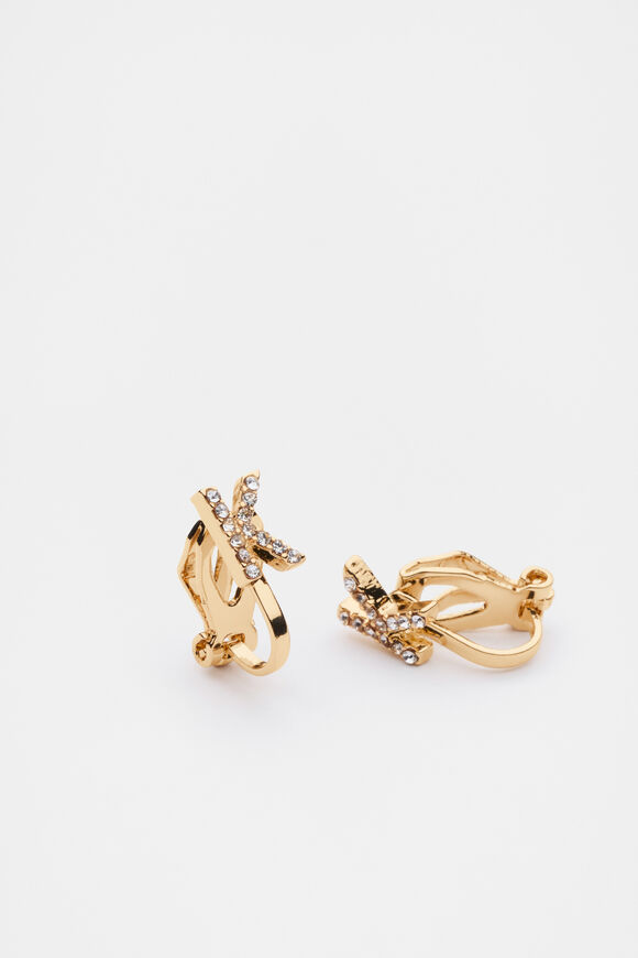 Initial Clip On Earings  K  hi-res