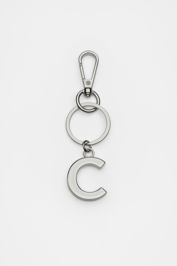 Silver Initials Keyring  C  hi-res