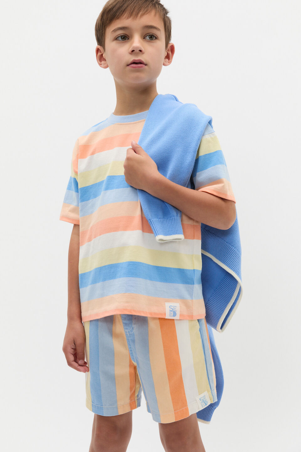 Loose Fit Stripe Tee  Multi Stripe