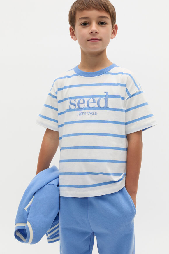 Stripe Logo Tee  Celestial Blue  hi-res