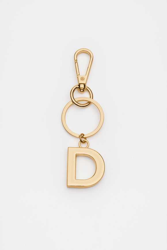 Gold Initials Keyring  D  hi-res