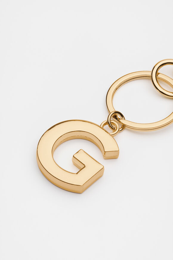 Gold Initials Keyring  G  hi-res