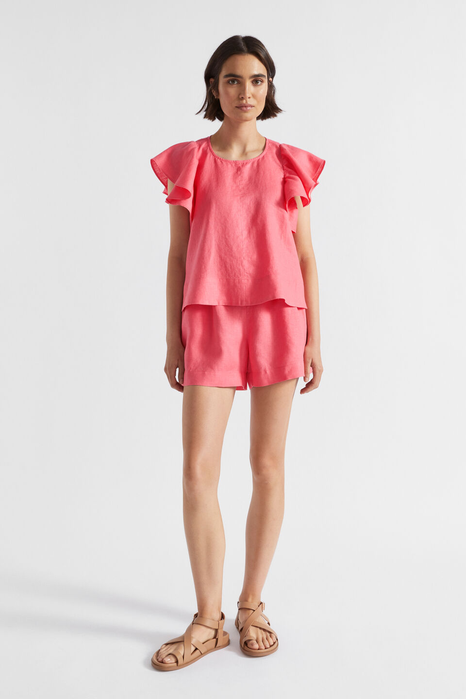 Core Linen Relaxed Short  Wild Berry